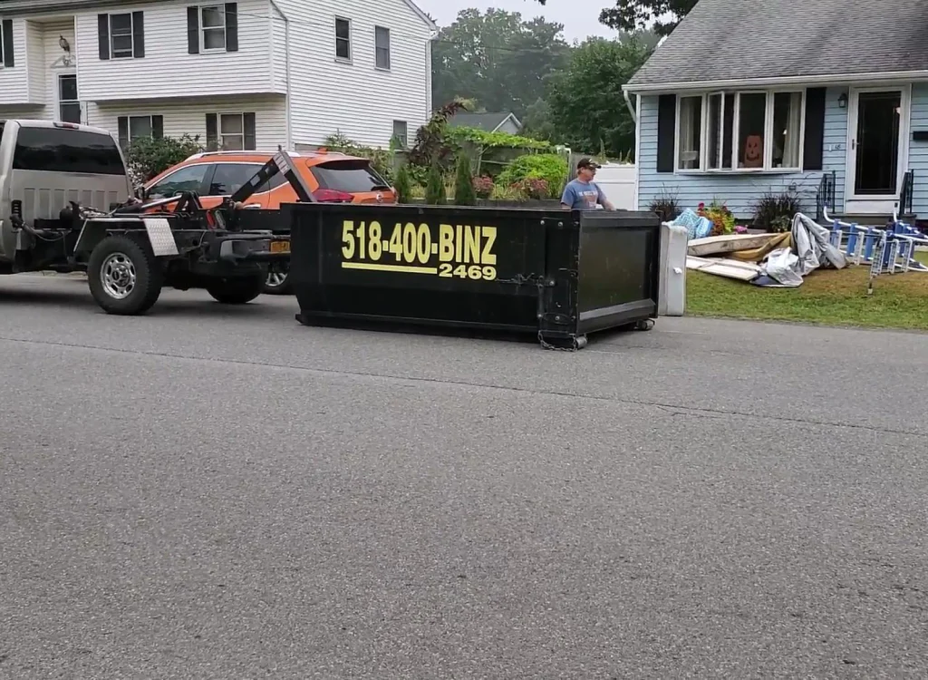 dumpster during a residential clean out castleton on hudson ny
